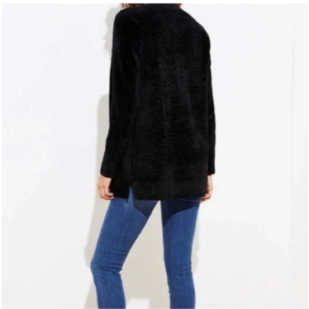 Loft Women's Black Chenille Open Cardigan Sweater, Size Small. - Picture 3 of 12